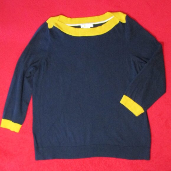 Boden Sweaters - Boden Navy & Yellow Lightweight Sweater / Top  Soft Stretch